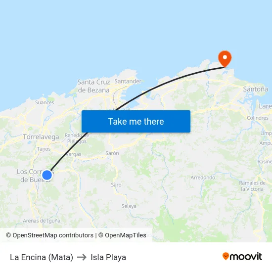 La Encina (Mata) to Isla Playa map