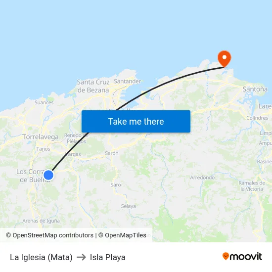 La Iglesia (Mata) to Isla Playa map