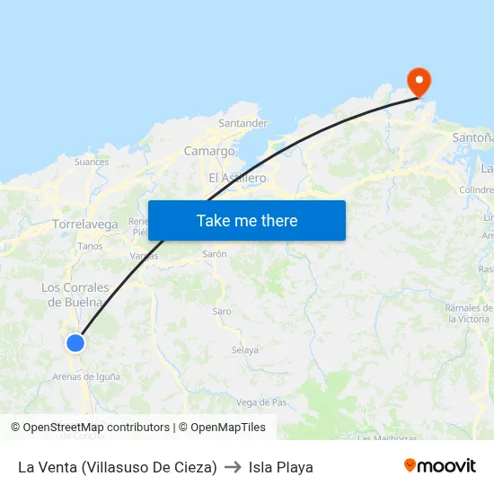 La Venta (Villasuso De Cieza) to Isla Playa map