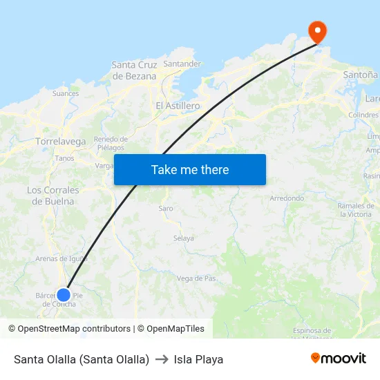 Santa Olalla (Santa Olalla) to Isla Playa map