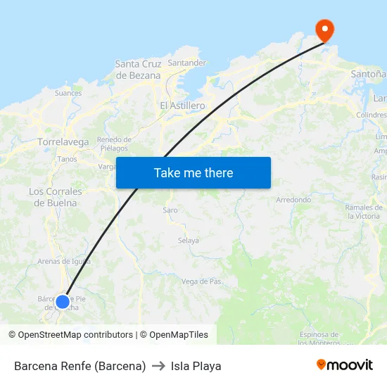 Barcena Renfe (Barcena) to Isla Playa map