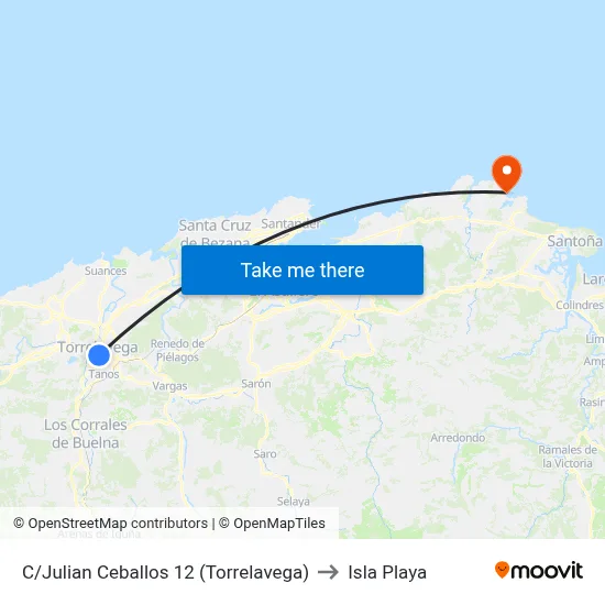 C/Julian Ceballos 12 (Torrelavega) to Isla Playa map