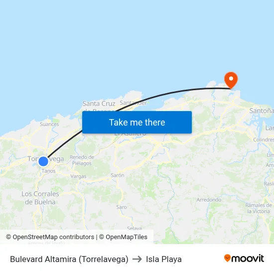 Bulevard Altamira (Torrelavega) to Isla Playa map
