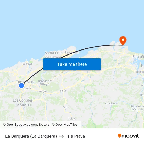 La Barquera (La Barquera) to Isla Playa map