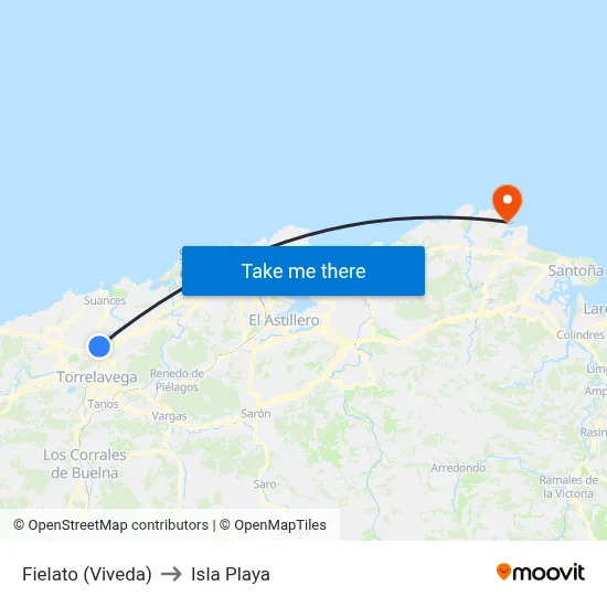 Fielato (Viveda) to Isla Playa map