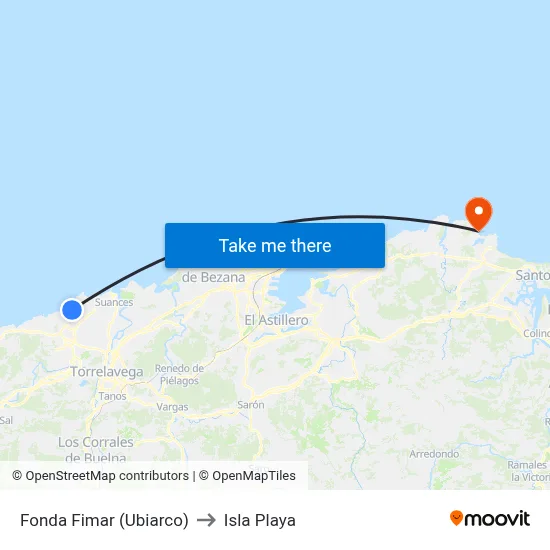 Fonda Fimar (Ubiarco) to Isla Playa map