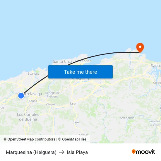 Marquesina (Helguera) to Isla Playa map
