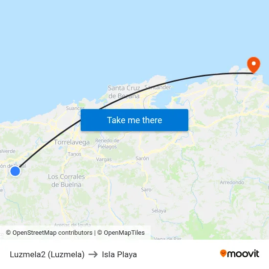 Luzmela2 (Luzmela) to Isla Playa map