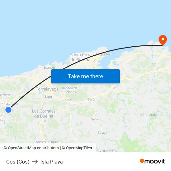 Cos (Cos) to Isla Playa map