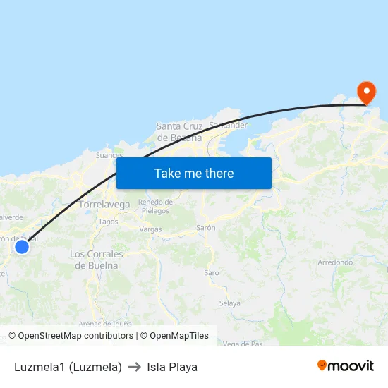 Luzmela1 (Luzmela) to Isla Playa map