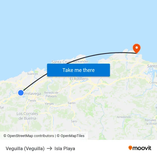 Veguilla (Veguilla) to Isla Playa map