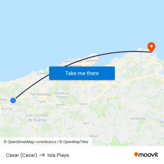 Casar (Casar) to Isla Playa map
