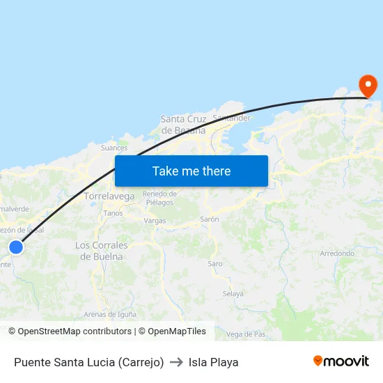 Puente Santa Lucia (Carrejo) to Isla Playa map