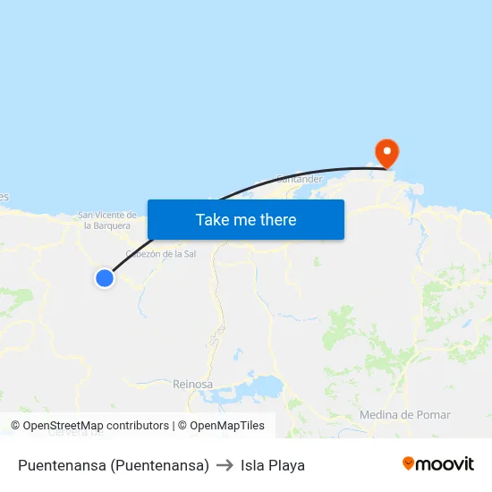 Puentenansa (Puentenansa) to Isla Playa map