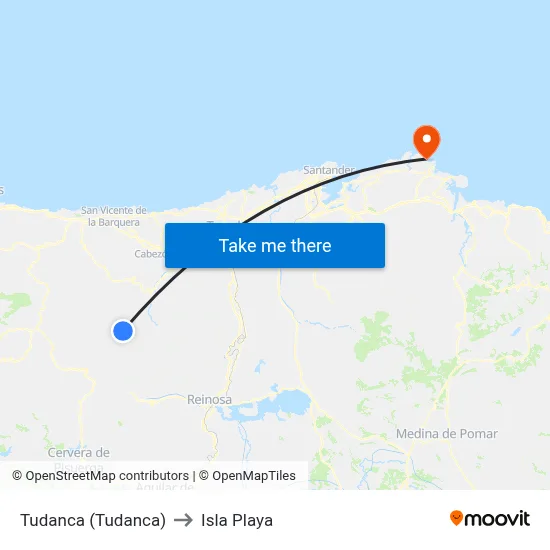 Tudanca (Tudanca) to Isla Playa map