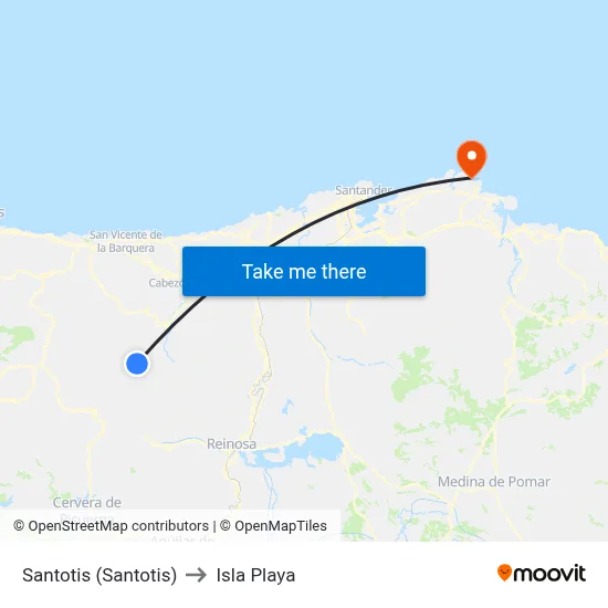 Santotis (Santotis) to Isla Playa map