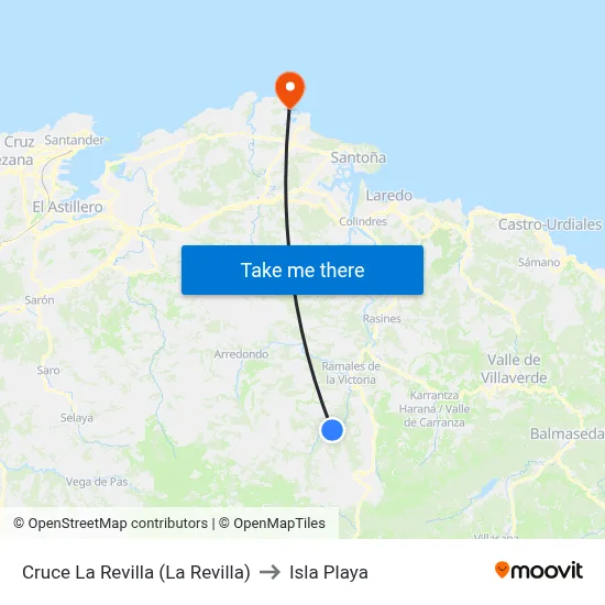 Cruce La Revilla (La Revilla) to Isla Playa map