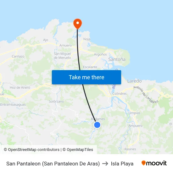 San Pantaleon (San Pantaleon De Aras) to Isla Playa map