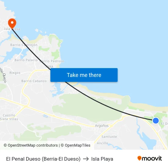 El Penal Dueso (Berria-El Dueso) to Isla Playa map