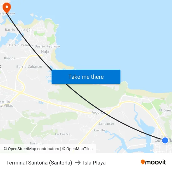Terminal Santoña (Santoña) to Isla Playa map