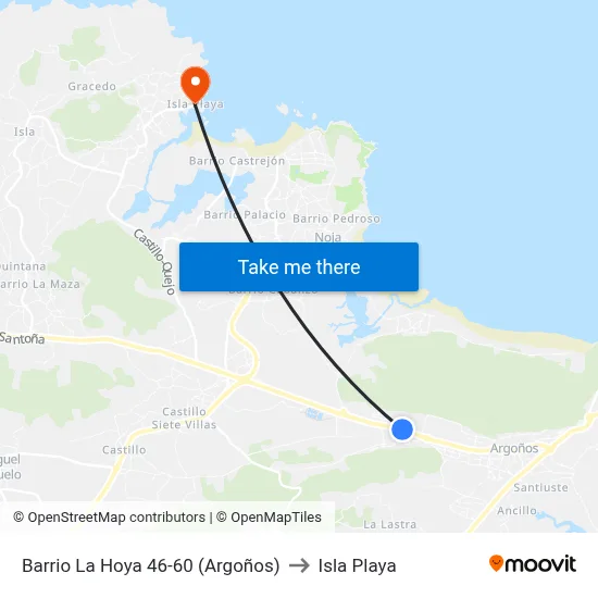Barrio La Hoya 46-60 (Argoños) to Isla Playa map