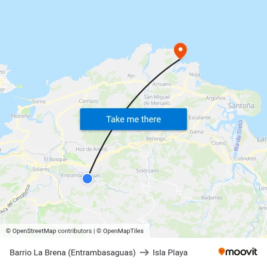 Barrio La Brena (Entrambasaguas) to Isla Playa map