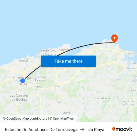 Estación De Autobuses De Torrelavega to Isla Playa map