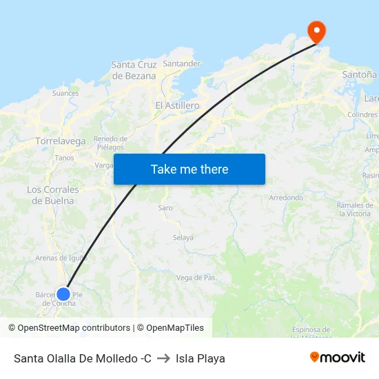 Santa Olalla De Molledo -C to Isla Playa map