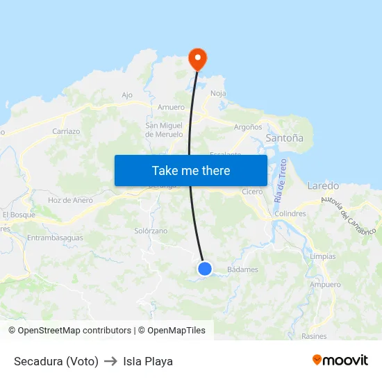 Secadura (Voto) to Isla Playa map