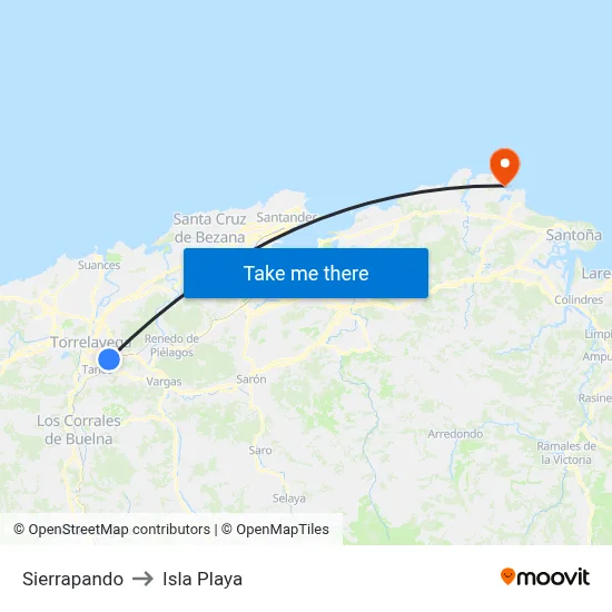 Sierrapando to Isla Playa map
