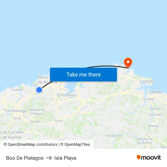 Boo De Pielagos to Isla Playa map