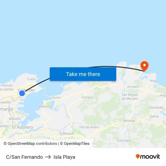 C/San Fernando to Isla Playa map
