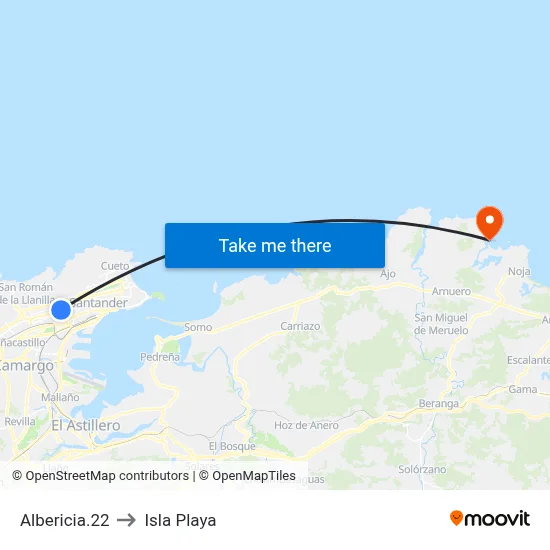 Albericia.22 to Isla Playa map
