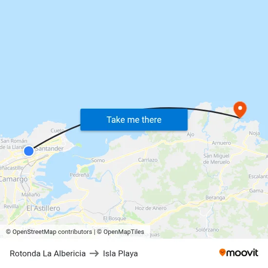 Rotonda La Albericia to Isla Playa map