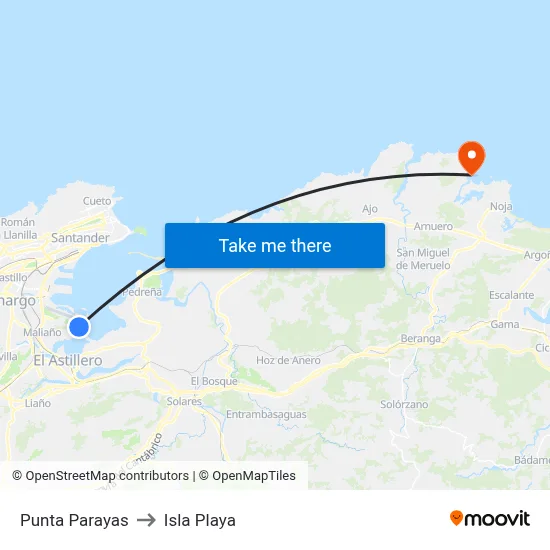Punta Parayas to Isla Playa map