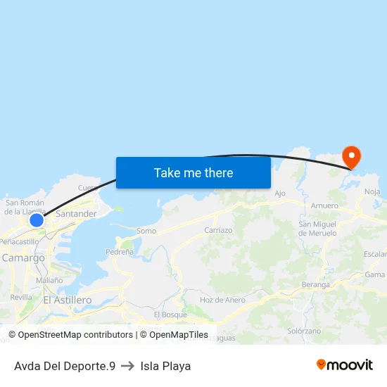 Avda Del Deporte.9 to Isla Playa map