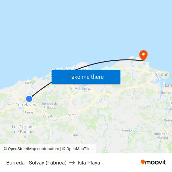 Barreda - Solvay (Fabrica) to Isla Playa map