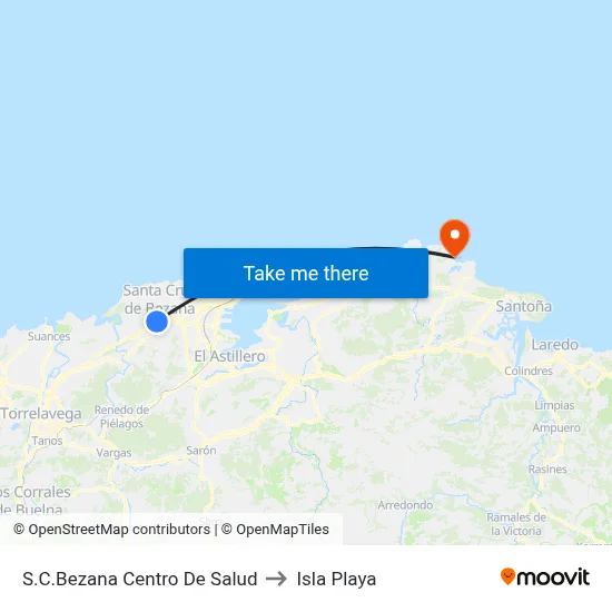 S.C.Bezana Centro De Salud to Isla Playa map
