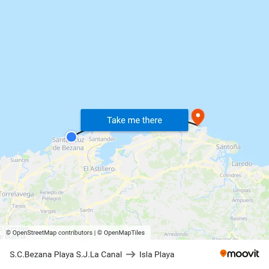 S.C.Bezana Playa S.J.La Canal to Isla Playa map