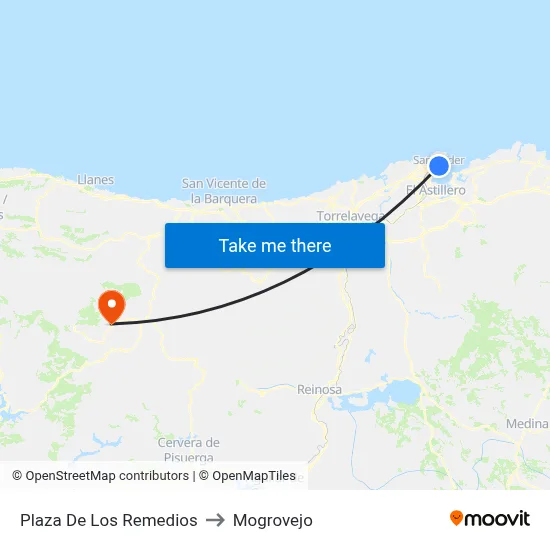 Plaza De Los Remedios to Mogrovejo map