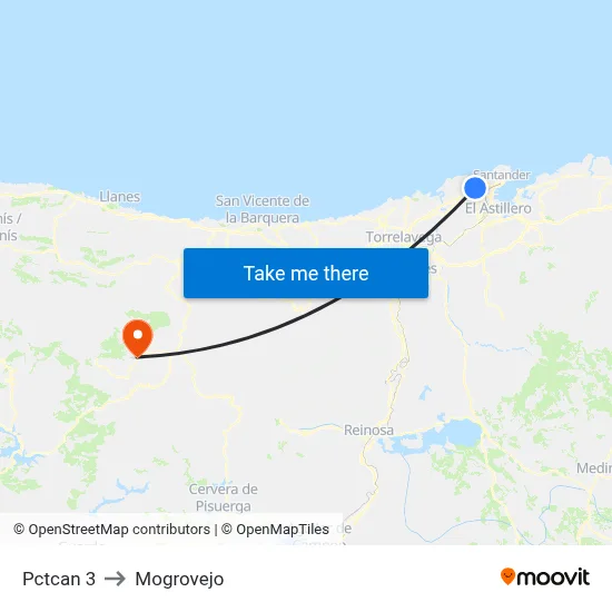 Pctcan 3 to Mogrovejo map