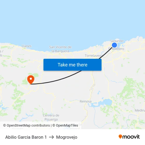 Abilio Garcia Baron 1 to Mogrovejo map