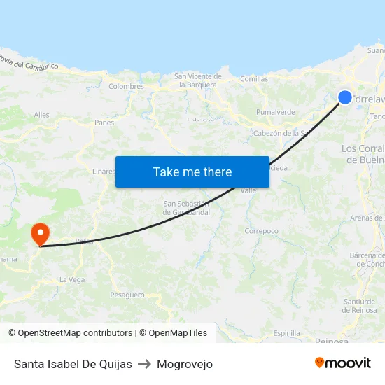 Santa Isabel De Quijas to Mogrovejo map
