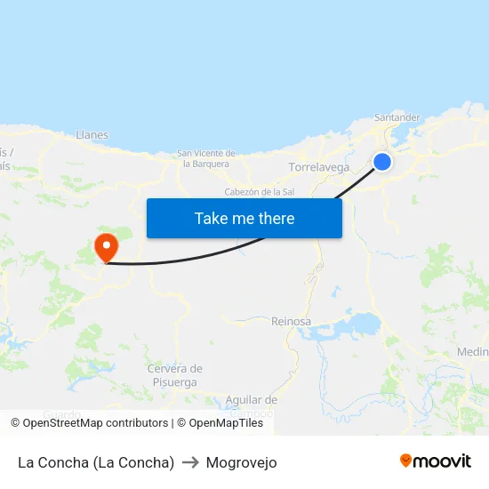 La Concha (La Concha) to Mogrovejo map