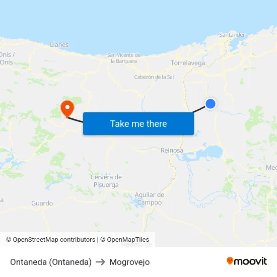 Ontaneda (Ontaneda) to Mogrovejo map