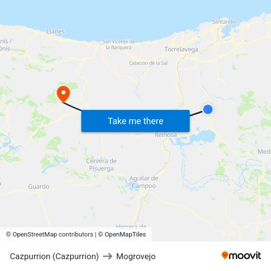 Cazpurrion (Cazpurrion) to Mogrovejo map