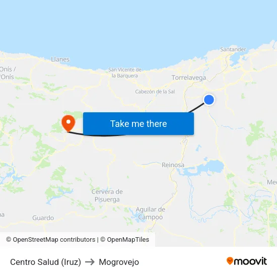 Centro Salud (Iruz) to Mogrovejo map