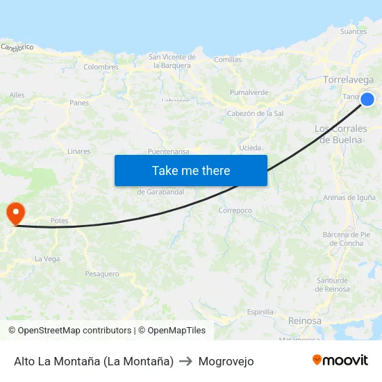 Alto La Montaña (La Montaña) to Mogrovejo map