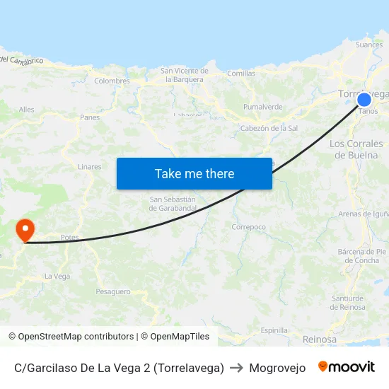 C/Garcilaso De La Vega 2 (Torrelavega) to Mogrovejo map