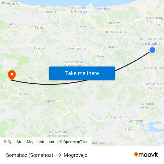 Somahoz (Somahoz) to Mogrovejo map